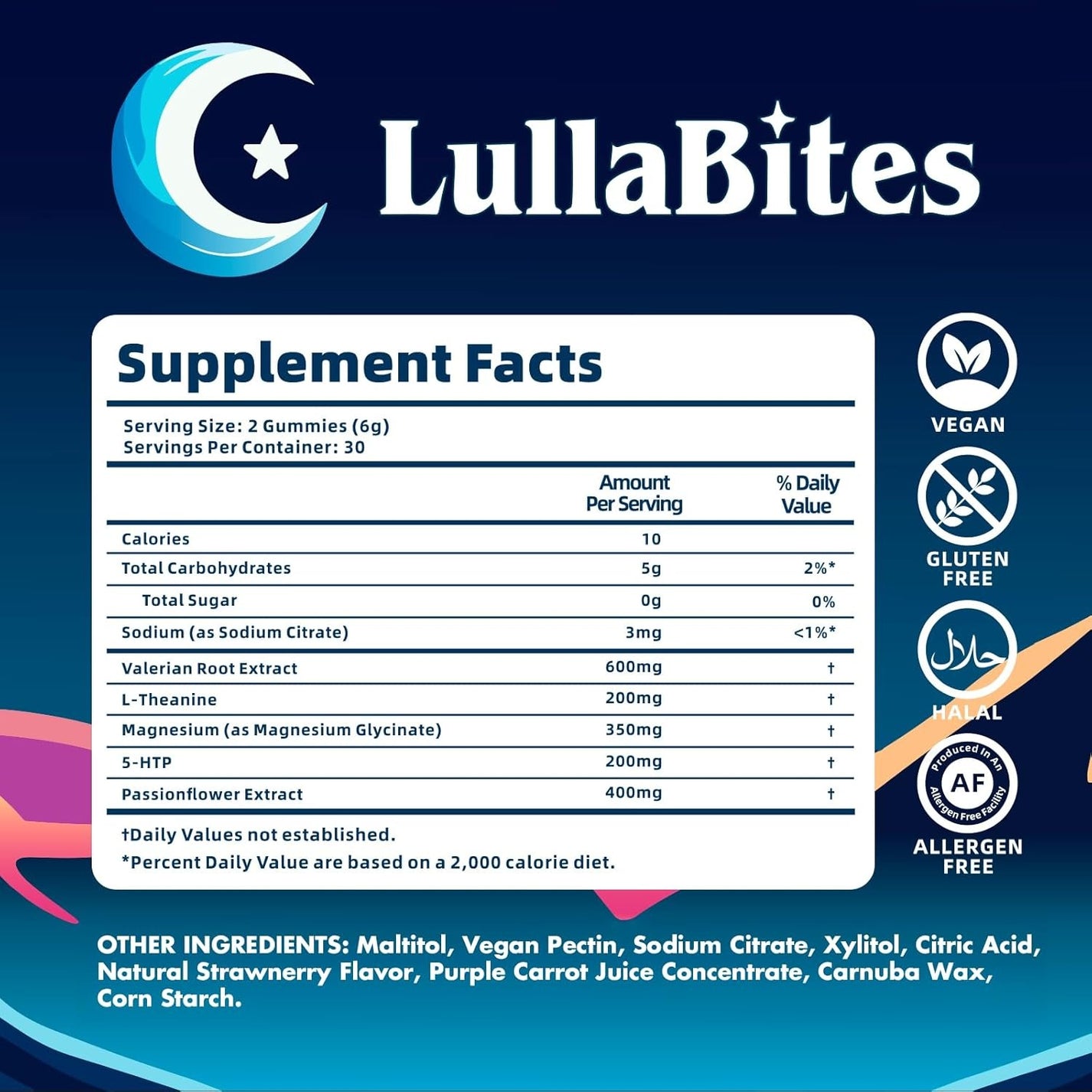 LullaBites Natural 30 Sleep Gummies