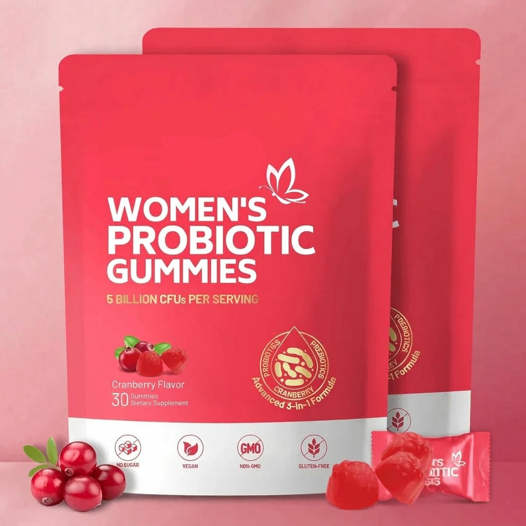 Women’s Probiotic 30 Gummies with Cranberry & Prebiotics – 5 Billion CFU