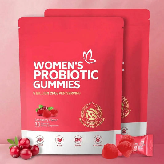 Women’s Probiotic 30 Gummies with Cranberry & Prebiotics – 5 Billion CFU