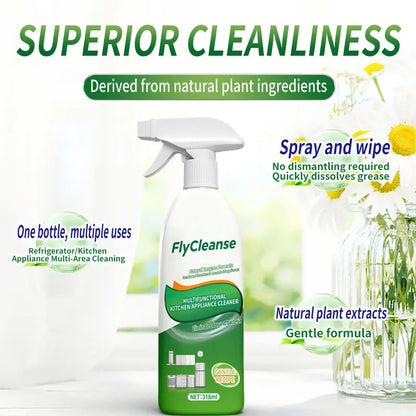 FlyCleanse Natural Enzyme Formula Kitchen Cleaning Spray - Fast-Acting Household Grease & Mold Remover Liquid, for Kitchen Stoves & Range Hoods