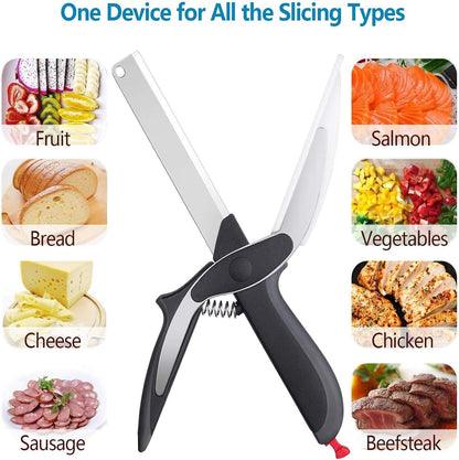 Clever Cutter 2 in 1 Kitchen Knife & Cutting Board Scissors