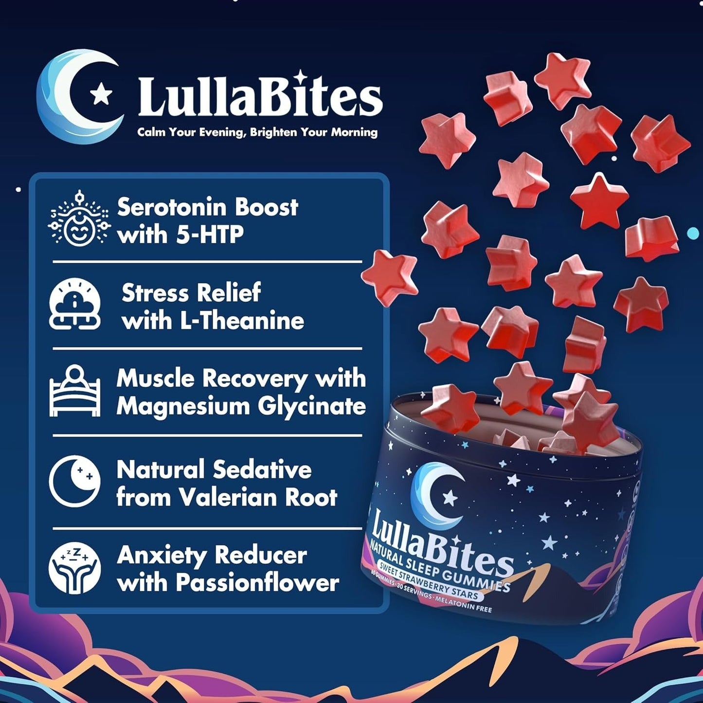 LullaBites Natural 30 Sleep Gummies