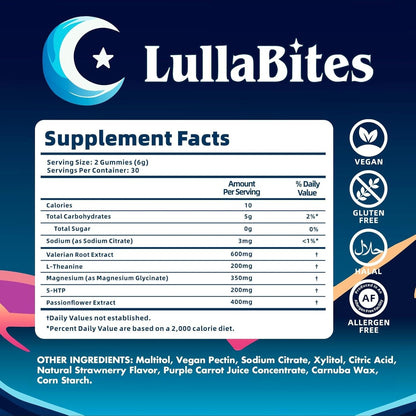 LullaBites Natural 30 Sleep Gummies