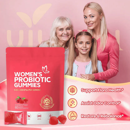 Women’s Probiotic 30 Gummies with Cranberry & Prebiotics – 5 Billion CFU
