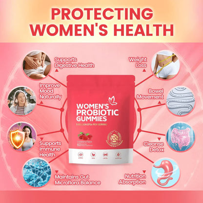 Women’s Probiotic 30 Gummies with Cranberry & Prebiotics – 5 Billion CFU